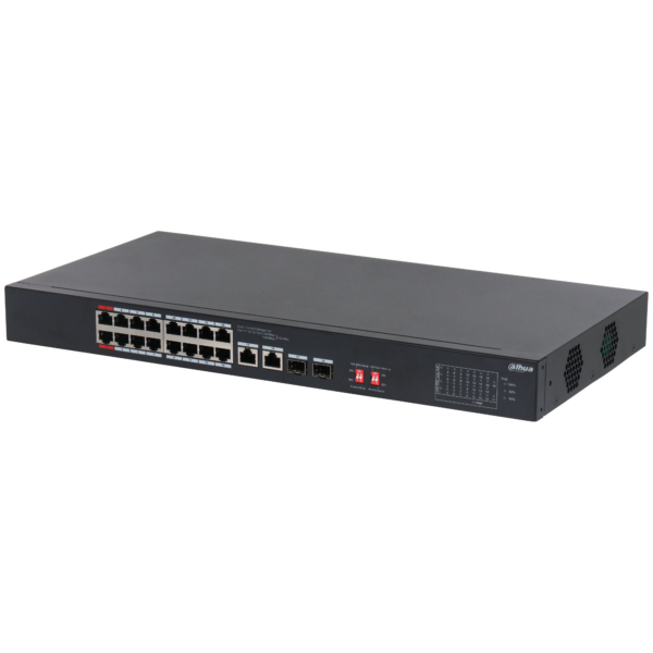 16-портовый неуправляемый PoE коммутатор  DH-S3218-16ET-135